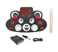 harayaa Roll up Drum Set with Drumsticks Professional Party Favors Compact Lightweight Supplies Electric Drum Set Music Instrument, Bear