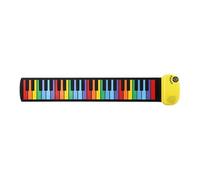 harayaa Roll up Piano Hand Rolled, 49 Keys, Travel Keyboard Portable Piano Roll Out Electronic Piano Keyboard for Kids Adults, Rainbow Key Yellow