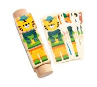 harayaa Rotating Twist Block Early Learning Animal Themed Preschool Practical Skill Educational Toy Wooden Puzzle Toy Girls