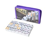 harayaa Set Board Game with Organizer Bag Activity 28 Pieces Double Six Classic Tiles Game Girls Adults Kids, Purple