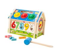 harayaa Shape Sorter House Activity Cube Montessori Toy Activity Center Sensory Toy Fine Motor Skills Shape Sorter Box, with mallet