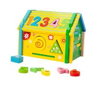 harayaa Shape Sorter House Activity Cube Montessori Toy Activity Center Sensory Toy Fine Motor Skills Shape Sorter Box, no mallet