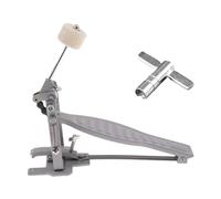 harayaa Single Bass Drum Pedal Chain Drive Drum Pedal Percussion Instrument Practice Pedal for Pro Drummers Jazz Drums Kits, Argent