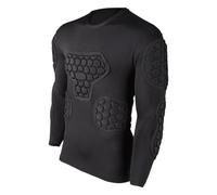 harayaa Soccer Compression Shirt Rib Protector Honeycomb EVA Padding Multipurpose Comfortable Long Sleeve, Size L