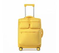 harayaa Soft-Sided Suitcase with Flex-Side Suitcase, Rolling, for air Travel, Road Trips, Yellow, 26 Inch