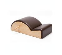 harayaa Spine Correction Pilates Barrel With Oak Wood Base Curved Spine Support Padded Microfiber Surface Stepped Cushion Edge suitable for posture workouts stretching home conditioning