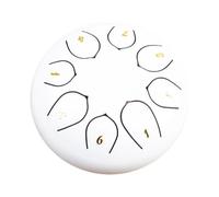 harayaa Steel Tongue Drum 6 inch 8 Tones Portable Educational Toy Drum Percussion Instrument for Concert Beginner Family, white