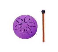 harayaa Steel Tongue Drum with Mallet 3inch 6 Tones Educational Toy Musical Instrument Ethereal Drum for Concert Beginner Kids Travel, Violet