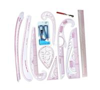 harayaa Style Sew French Curve Ruler Set Metric Rulers Set Measuring Tools Bendable Clothing Pattern Making Ruler for Designers, 11 Pieces