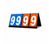 harayaa Synthetic Scoreboard Flip Score Keeper Portable Tabletop Scoreboard Manual Score Waterproof Cards Thickened Frame Foldable Design Suitable for Schools Gyms Tournaments, Leather 4-Digit