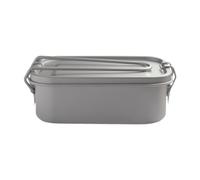 harayaa Titanium Lunch Box Meal Box Cookware with Lid Portable Mess Tin Food Container for Kids Adults Kitchen Fishing Home Travel, 1 Handle