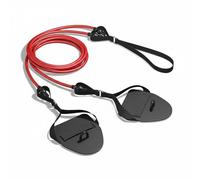 harayaa Training Pull Rope Swim Strength Resistance Band With Handles Elastic Cord Tether Bungee Balanced Tension Latex for Muscle Refinement Dryland Gym All Ages, Black Red, 30LB
