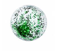 harayaa Transparent Inflatable Ball with Glitter Lightweight Glitter Pool Ball Deflatable Toy for Indoor Play, Green, 40CM