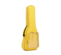 harayaa Ukulele Carrying Case Gig Bag Cover Sleeve Protector Featuring Oxford Cloth Padding Clear Front Pouch Smooth Zip Closure Carry Handle Backpack Straps, Array, Yellow