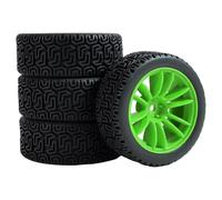 harayaa Vehicle Tire Rally Wheel Maze Pattern Slide Vehicle Mount Foam Insert Rubber Build Suitable for RC Track Gravel asphalt Compatible, Green