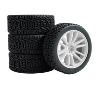 harayaa Vehicle Tire Rally Wheel Maze Pattern Slide Vehicle Mount Foam Insert Rubber Build Suitable for RC Track Gravel asphalt Compatible, White