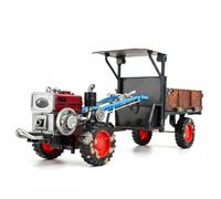 harayaa Vintage Alloy Tractor Model Toy Farm With Distressed Finish Manual Crank Light And Sound Adjustable Rear Bed Suitable for shelf display office decor, Vintage, Industrial, Rustic