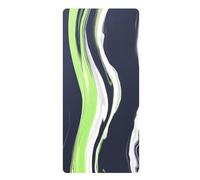 harayaa Women Exercise Pad Exercise Mat Workout Surface PU Material With Marbled Rippling Pattern Compact Rectangular Roll Out Design Suitable For Outdoor, Frosted Iridescent Green