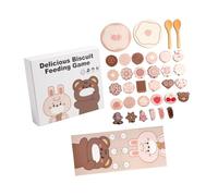 harayaa Wooden Animal Feeding Toys with Spoon Birthday Gift Primary Coordination Kids Training Home Focus Game Wooden Food Toys