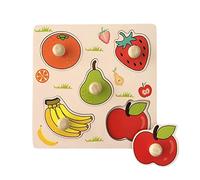harayaa Wooden Cartoon Puzzle Shape Matching Game Learning Activities Educational Toy Brain Teaser Brain Teaser, Fruit