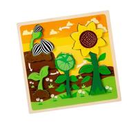 harayaa Wooden Puzzle Kids Learning Toy Portable Hands on Learning Puzzle Education Toy, Sunflower