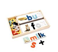 harayaa Wooden Toddlers Spelling Learning Toys for Kids over 3-8 Years Old Educational Toy Words Builder Board Letters with Box