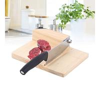 HarBin-Star Knife Beef Jerky Slicer Solid Rubber Wood Base with Stainless Steel Biltong Cutter Slicer Biltong Maker & Jerky Slicer