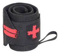 Harbinger 18" Red Line Wrist Wraps-Competiton grade Elastic Stabilises and Supports the Wrists,Adjustable Hook and Loop Fastener for Quick Fit Changes,Ideal For Heavy Lifting,45.72cm,Black/Red