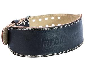 Harbinger 4" Padded Leather Weightlifting Belt-Supports Lower Back and Core,Countoured Leather and Suede Interior Provides Snug and Comofrtable Fit,Ideal For Heavy Lifting,X-Large,Black