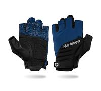 Harbinger Grip 3.0 Training Gloves - Durable, Padded Leather Palm, Enhanced Grip, 4-Way Extendable Lycra, Adjustable Velcro Closure, Quick Release Tabs,