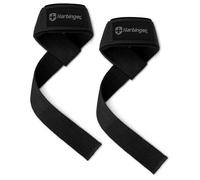 Harbinger Padded Cotton Lifting Straps 54.6cm - Extended Length Grip Support, Neotek Wrist Cushion, Wide Strap for Secure Hold, Durable Stitching, Unisex, Black,