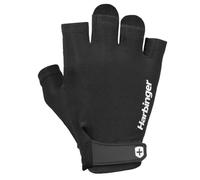Harbinger Power 2.0 Weightlifting Gloves-Padded Leather Palm, Half-Finger, Breathable Fit, Wrist Strap, Pull Tabs-Grip & Callus Protection for Gym Training- Unisex, Black, Small