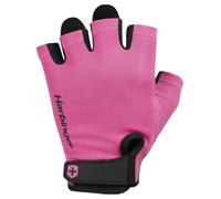 Harbinger Power 2.0 Weightlifting Gloves-Padded Leather Palm, Half-Finger, Breathable Fit, Wrist Strap, Pull Tabs-Grip & Callus Protection for Gym Training- Unisex, Pink, X-Small