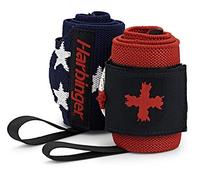 Harbinger Red Line 18-Inch Weightlifting Wrist Wraps for Men and Women (Pair), Flag