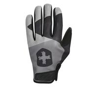 Harbinger Shield Protect 2.0 Full-Finger Gloves-Touchscreen Friendly, Micro Suede Palm, Breathable, Lightweight Fit, Hook & Loop Strap-Close Grip Gym Gloves for Men, Black/Grey, Large