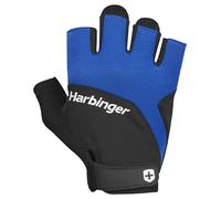 Harbinger Training Grip 2.0 Weightlifting Gloves-TechGel Padded Palm, Multi-Piece Design, 4-Way Stretch, Pull Tabs, Wrist Strap-Heavy-Duty Hand Protection Gym Gloves- Unisex, Blue, Medium