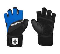 Harbinger Training Grip Wristwrap 2.0 Weightlifting Gloves, Unisex, Blue, Medium