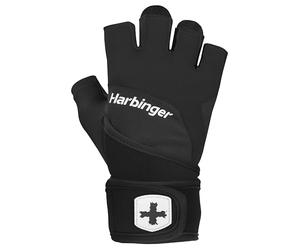 Harbinger Training Grip Wristwrap Gloves, heavy lifting glove with integrated wrist wrap, Unisex, Medium,Black (22294),XL