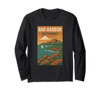 Harbor Bar Getaway Shirt Maine Coastal Mountains Ocean Long Sleeve T-Shirt