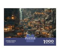 Harbor City Jigsaw Puzzles 1000 Pieces with Clean Edges Centenary Jigsaws Fantasy Bazaar Night As A Concentration Training Puzzle for Decompression And Decor 38x26cm/1000pcs