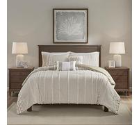 Harbor House 100% Cotton Duvet Cover Set - Trendy Tufted Textured Design, Cozy Bedding for All Seasons Modern Duvet Cover Set, Matching Shams, Anslee Pom Pom Taupe Queen (228cm x 228cm) 3 Pieces