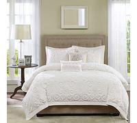 Harbor House 100% Cotton Duvet Set - Trendy Tufted Textured Design, All Season Cozy Bedding Modern Comforter Cover, Matching Shams, Suzanna Ivory Queen(90"x90") 3 Piece