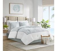 Harbor House All Season Down Alternative Bedding with Matching Shams, Bedskirt, Cotton, Maya Bay, Seafoam Blue, Queen