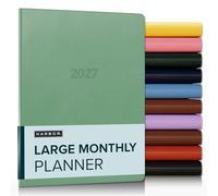 Harbor Large Monthly Planner 2027, Calendar Planner and Notebook, Durable Faux Leather, 14 Months, 96 Pages, Softcover & Lightweight - Cambridge Jade - 9.75x7.5"