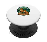 Harbor Michigan Red Fox Mom and Kit Badge PopSockets Adhesive PopGrip