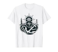 Harbor Pilot Compass Rose Vintage Maritime Navigation T-Shirt