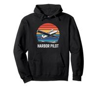 Harbor Pilot Retro Patch Emblem Maritime Badge Graphic Port Pullover Hoodie