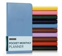 Harbor Pocket Monthly Planner 2026, Calendar Planner and Notebook, Durable Faux Leather, 18 Months, 96 Pages, Softcover & Lightweight - Cambridge Reef Blue - 6 x 3.25 "