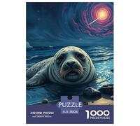 Harbor Seal Jigsaw Puzzles Puzzle for Adults Kids. 1000 Pieces Animal Impossible Challenge Toy Educational Game Home Decoration for Educational Games Gifts 38x26cm/1000pcs