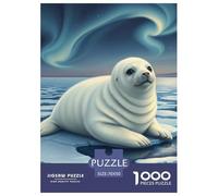 Harbor Seal Jigsaw Puzzles Puzzles for Adults Kids. 1000 Pieces Animal Great Gifts Challenge Toy Educational Games Home Decoration for Adults& Kids Age 14 Years Up 70x50cm/1000pcs